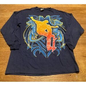 Vintage Y2K Dragon Graphic Long Sleeve Tee GWP Sport Skater Shirt Boys XL